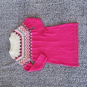 Fair Isle Pink Sweater Dress